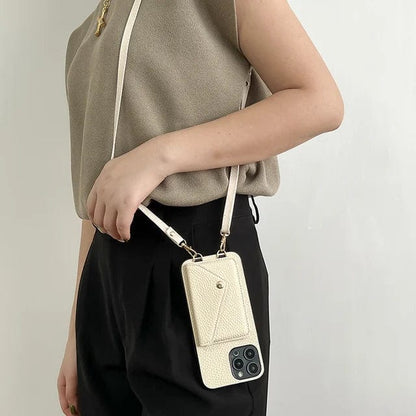 Leren Telefoonhoesje met Pasjeshouder Crossbody Design