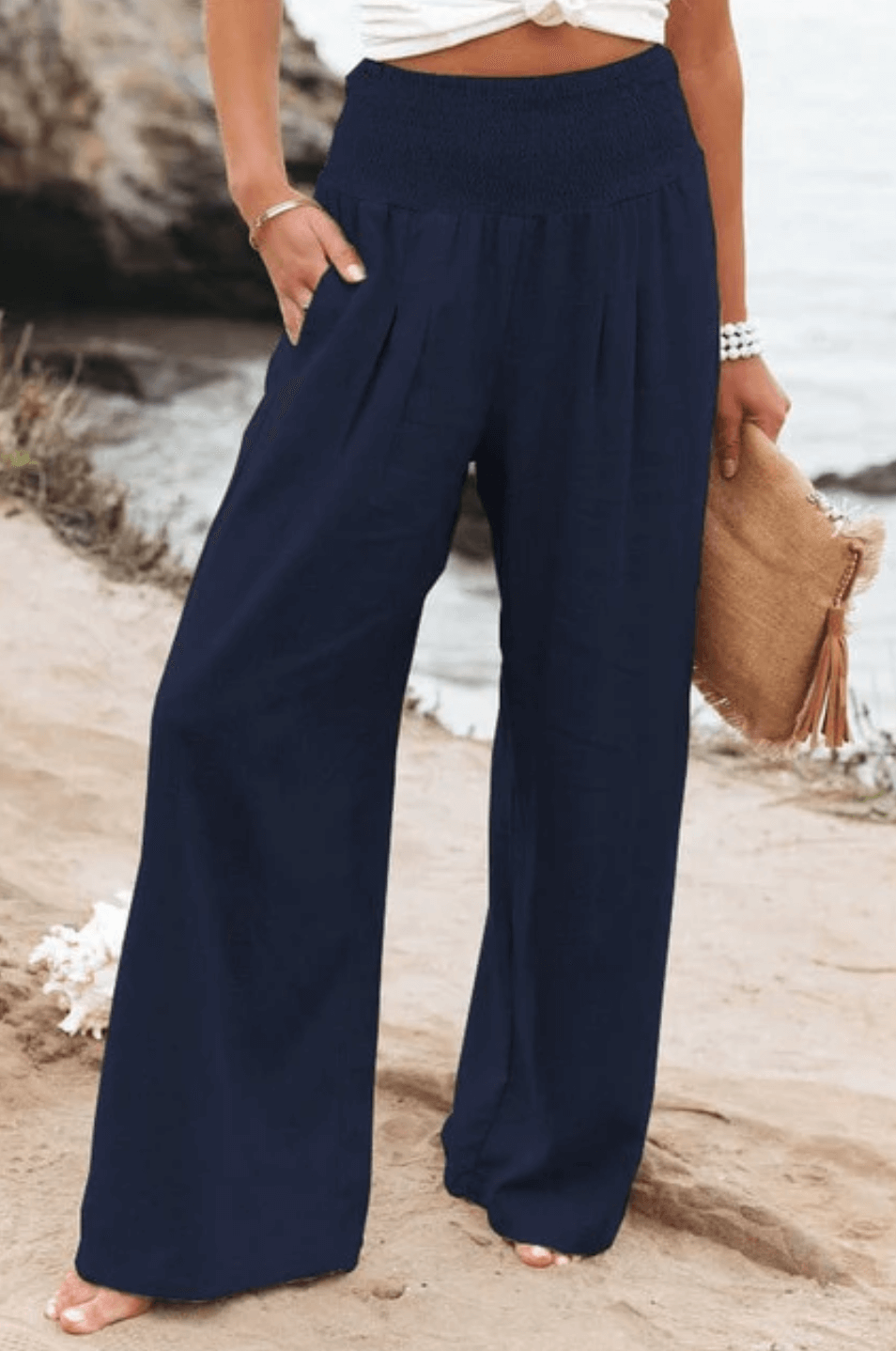 Vrouwen Palazzo Broek High Waist Comfortabel Elegante Stijl