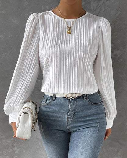 Vrouwelijke Blouse Lantaarnmouwen Elegante Stijl - StudioMarella