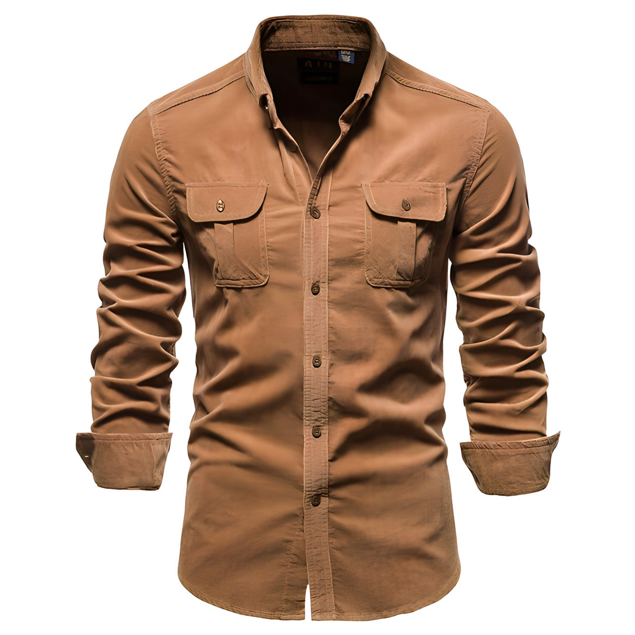 Heren Blouse Lange Mouwen Borstzakken Casual Stijl