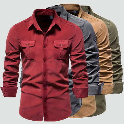 Heren Blouse Lange Mouwen Borstzakken Casual Stijl