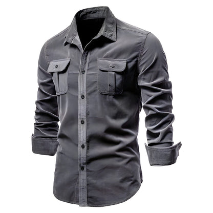 Heren Blouse Lange Mouwen Borstzakken Casual Stijl