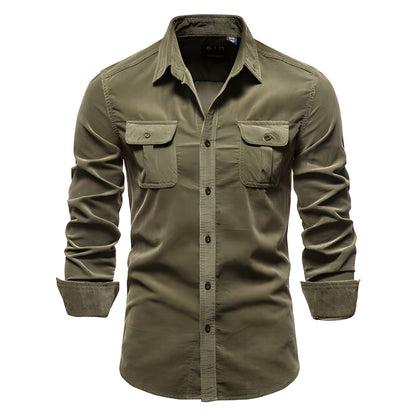 Heren Blouse Lange Mouwen Borstzakken Casual Stijl