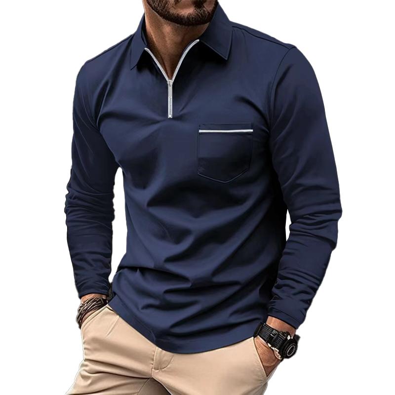 Heren Polo Shirt Lange Mouw Klassiek Design - StudioMarella