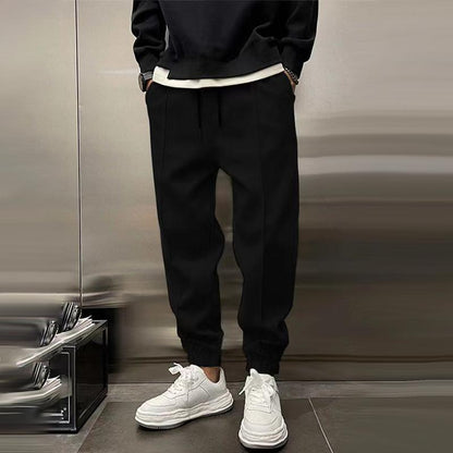 Herensportbroek Elastische Band Zwart Comfortabel Sportbroek