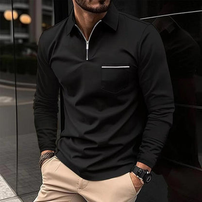 Heren Polo Shirt Lange Mouw Klassiek Design