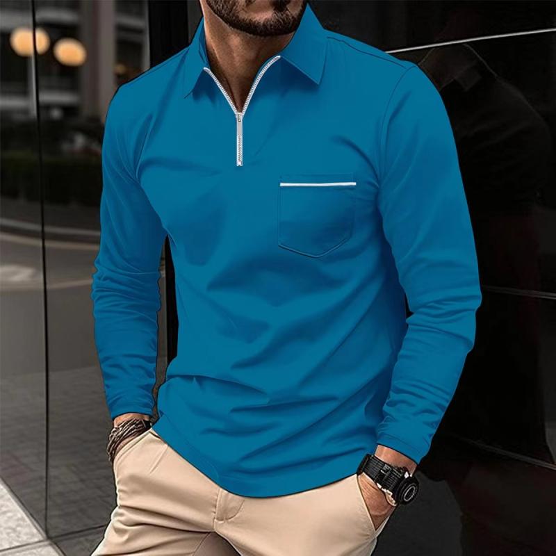 Heren Polo Shirt Lange Mouw Klassiek Design