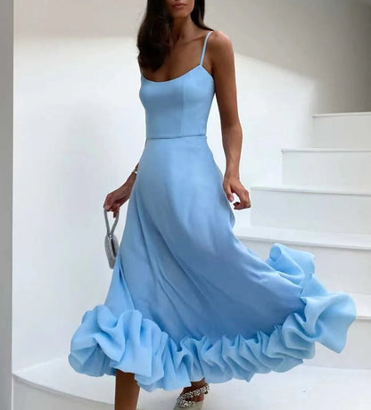 Elegante Midi Jurk voor Vrouwen Zwart Effen Model