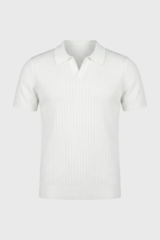 Heren Polo Shirt Kort Mouwen Geribd Zakelijk - StudioMarella