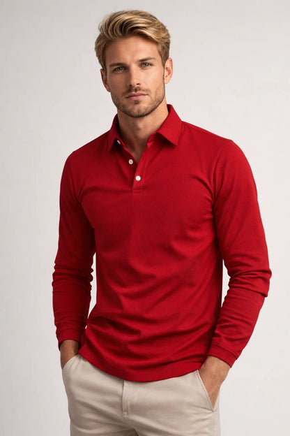 Polo Heren Lange Mouwen Klassieke Kraag Casual Stijl - StudioMarella
