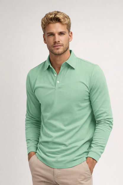 Polo Heren Lange Mouwen Klassieke Kraag Casual Stijl