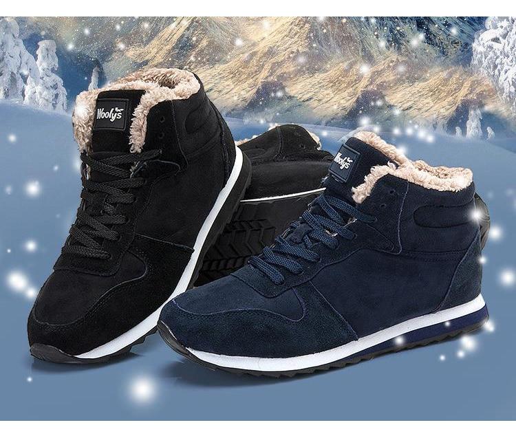 Heren Winterschoenen Hoge Sneakers Warm Bontvoering