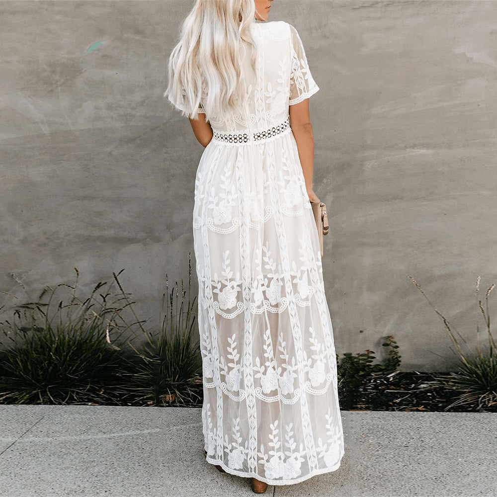 Elegante Avondjurk Lange Vloeiende Zomerjurk