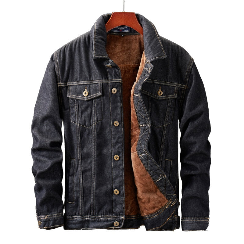 Heren Denim Jas Sherpa Voering Warm en Stoer - StudioMarella