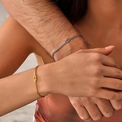 Liefdes Armband Simpele Knopen Zilver