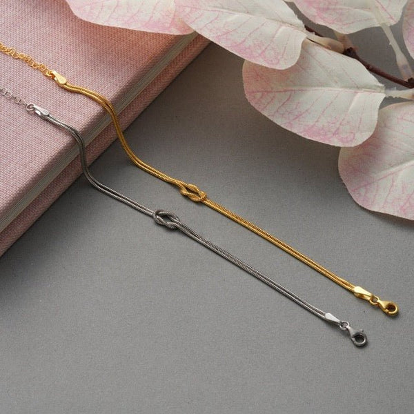 Liefdes Armband Simpele Knopen Zilver