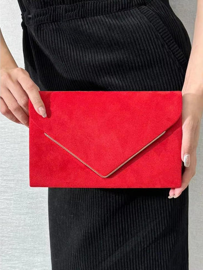 Fluwelen Avondclutch Suède Look Elegant