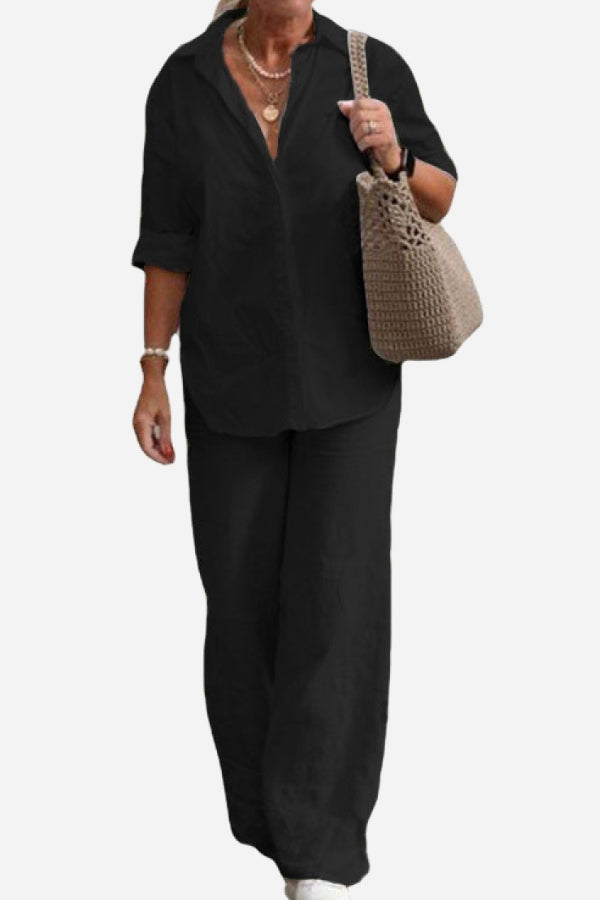 Vrouwelijke Pyjama Set met Broek en Blouse