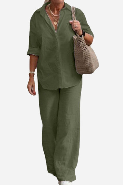Vrouwelijke Pyjama Set met Broek en Blouse