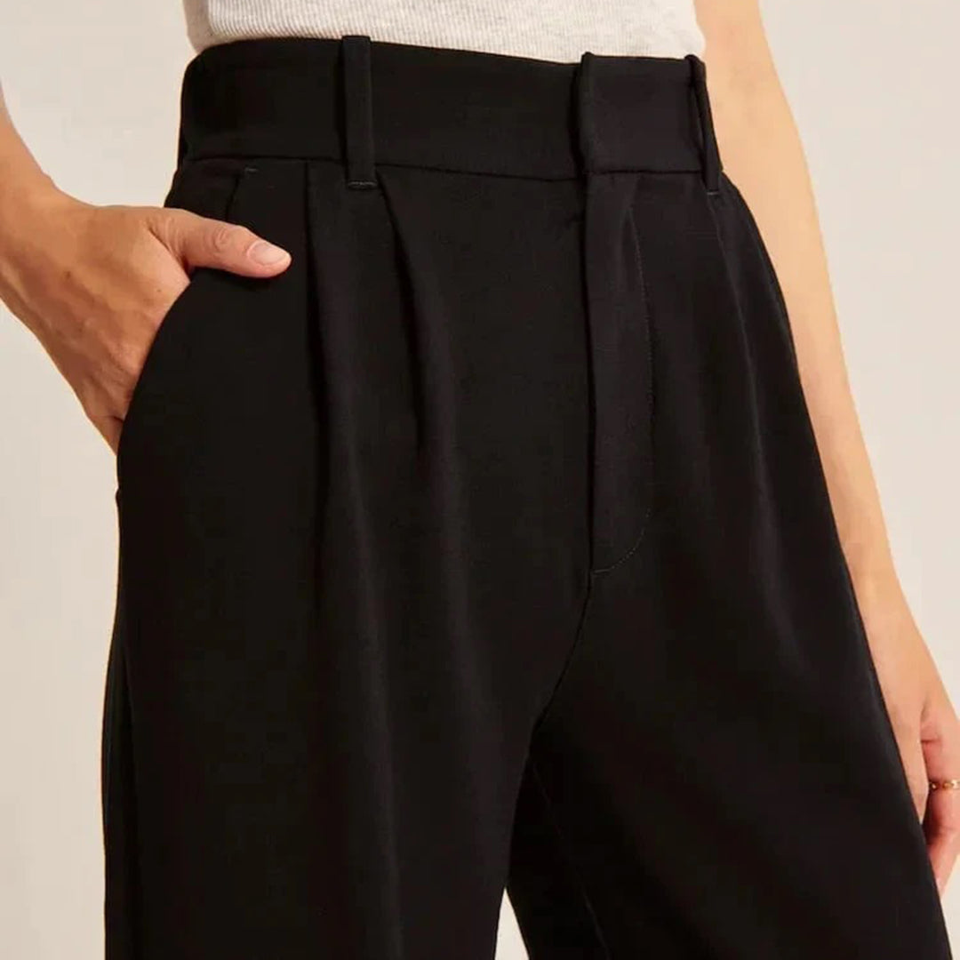 Roos | Stijlvolle hoge taille broek in de kleur Blauw voor dames in stijl ideaal voor de winter
