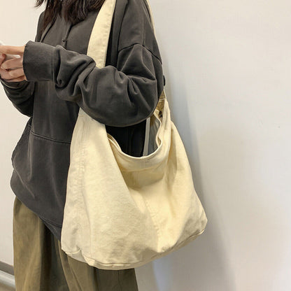 Stijlvolle Canvas Schoudertas Oversized Modieus