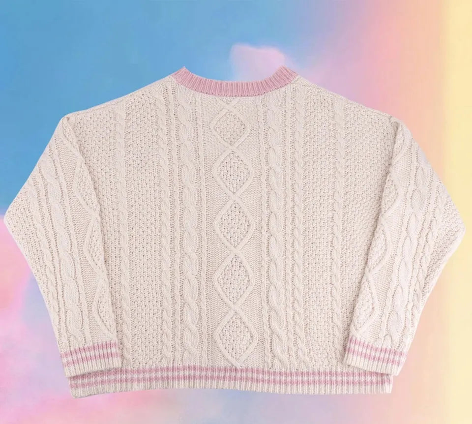 Dames Trui V-hals Geborduurd Feminiene Look