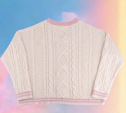 Dames Trui V-hals Geborduurd Feminiene Look