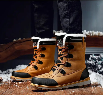 Heren Winterlaarzen Warm Gevoerd Waterdicht met Antislipzool