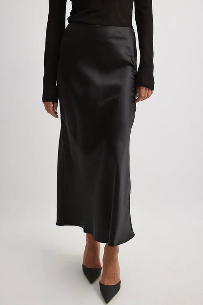 Satijnen Maxi Rok A-Lijn voor Dames Glanzend en Elegante