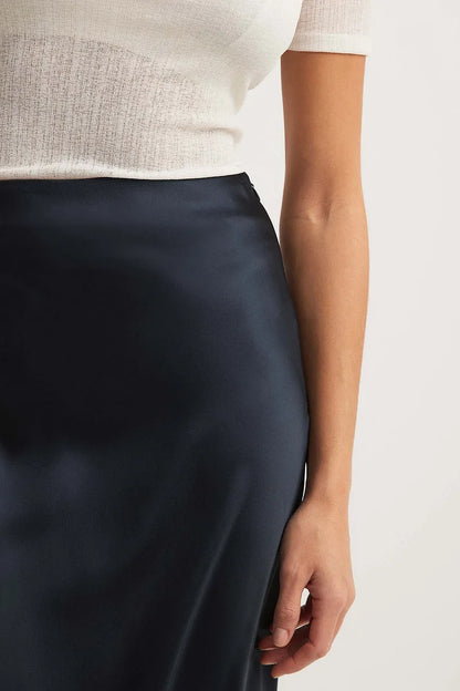 Satijnen Maxi Rok A-Lijn voor Dames Glanzend en Elegante