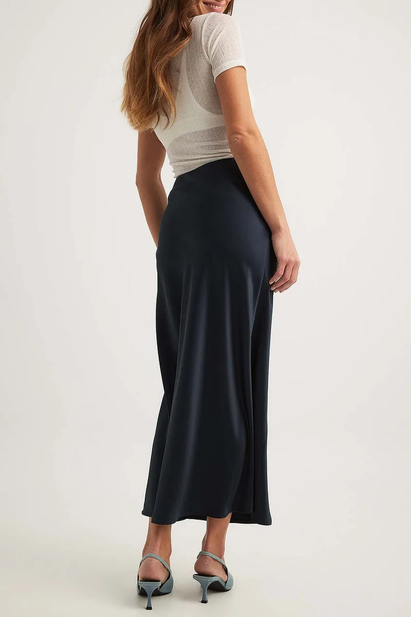 Satijnen Maxi Rok A-Lijn voor Dames Glanzend en Elegante