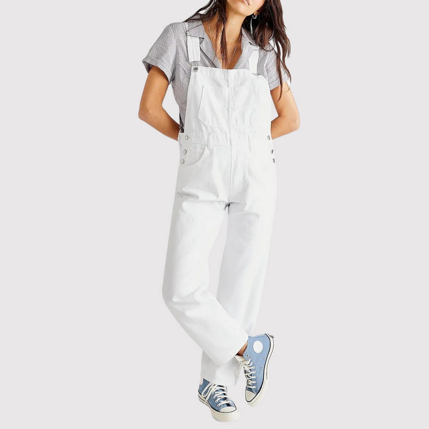 Dames Tuinbroek Blauwe Denim Broek Comfortabele Stijl