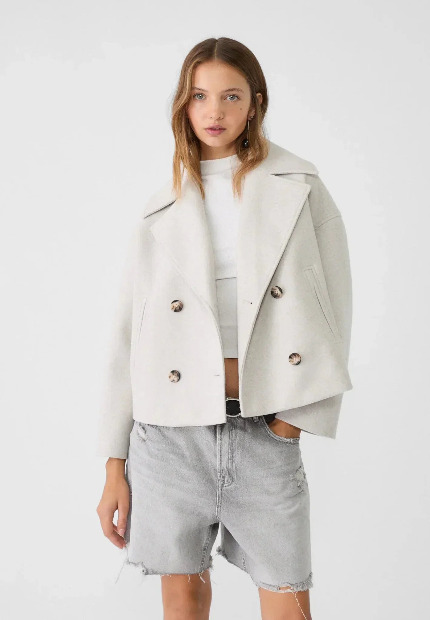 Dames Korte Jas Warm Double Breasted Stijlvolle Look - StudioMarella