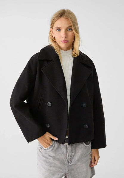 Dames Korte Jas Warm Double Breasted Stijlvolle Look