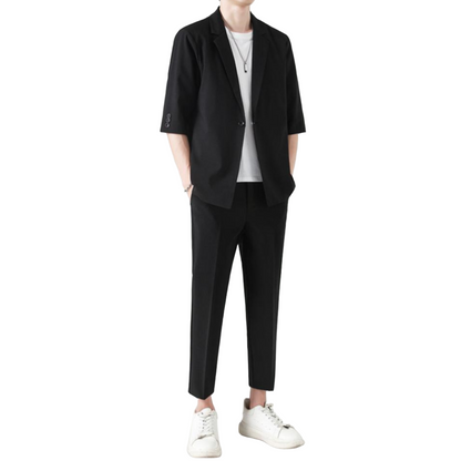 Sienna | Stijlvolle smart casual set in de kleur Zwart voor heren in Smart-casual stijl ideaal voor de herfst.