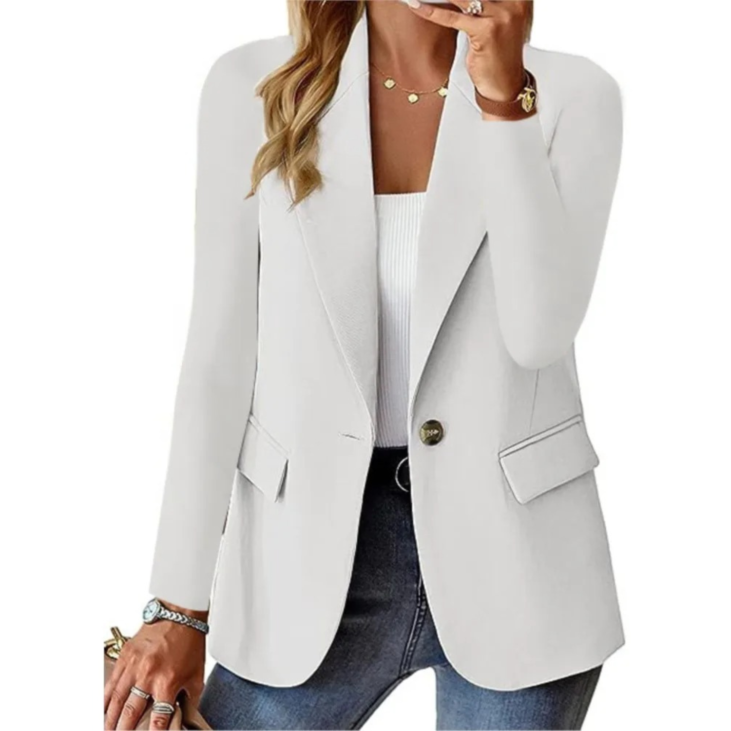 Dames Blazer Met Knopen en Twee Zakken - StudioMarella