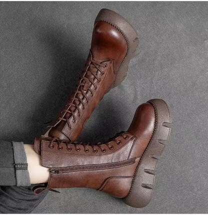 Dames Laarzen Mode Stijl Volledig Leer