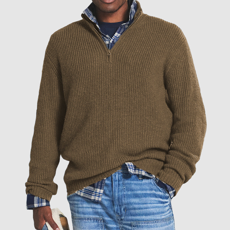 Half Zip Trui Heren Comfortabel Warm en Stijlvol