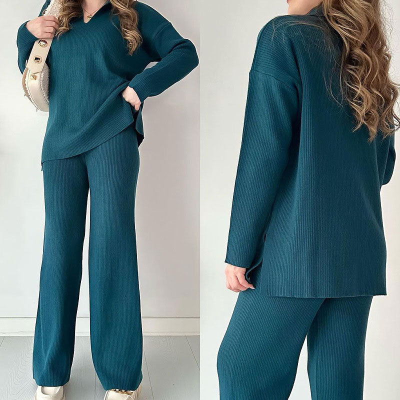 Dames Set V-hals Elegant Met Zijsplit