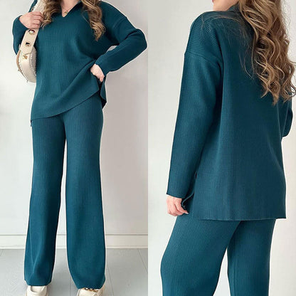 Dames Set V-hals Elegant Met Zijsplit