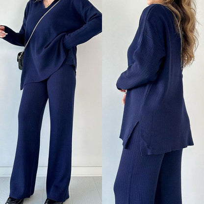 Dames Set V-hals Elegant Met Zijsplit