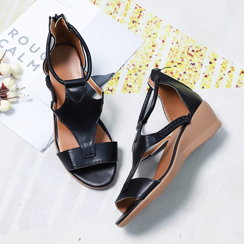 Elegante Vrouwen Sandalen Met Zachte Leer