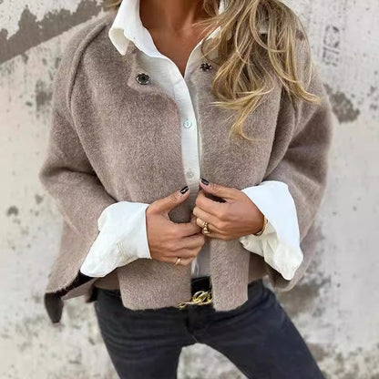 Korte damesjas Mode Coat Donker Grijs