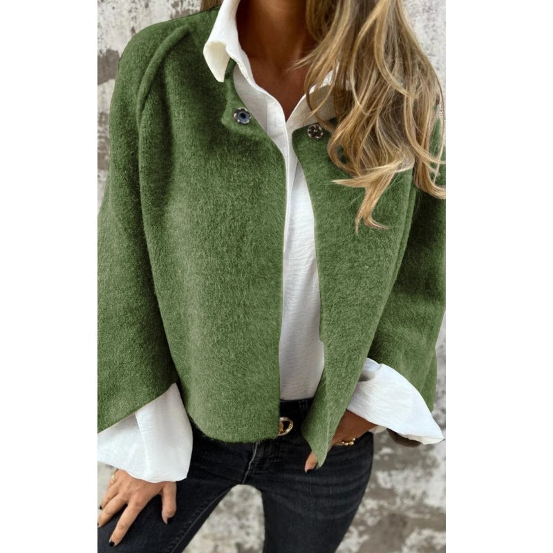 Korte damesjas Mode Coat Donker Grijs