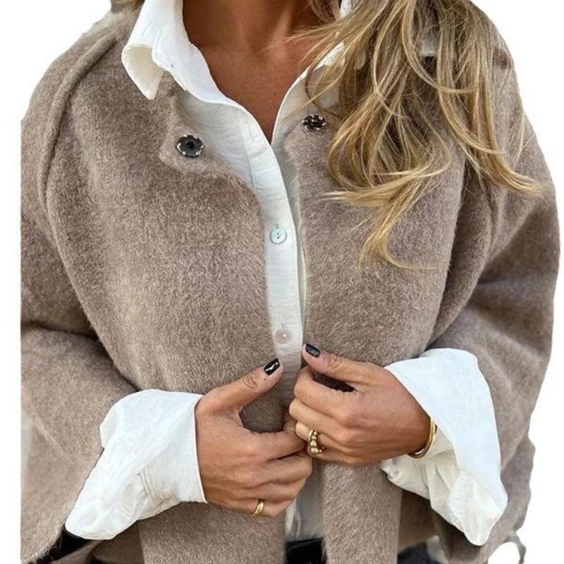 Korte damesjas Mode Coat Donker Grijs