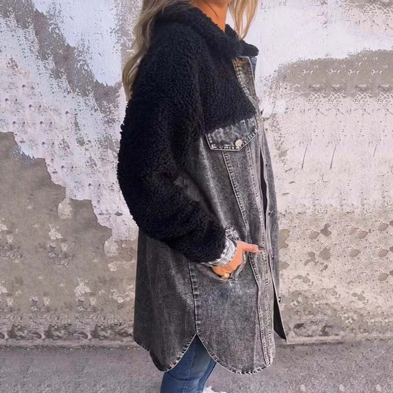 Lange denim jas voor dames