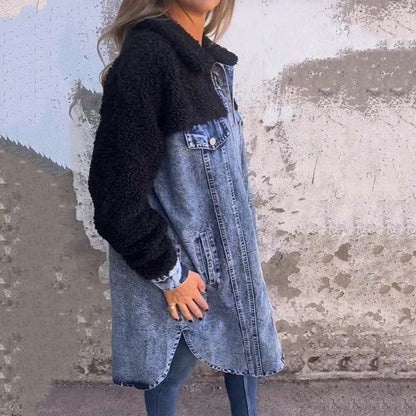 Lange denim jas voor dames
