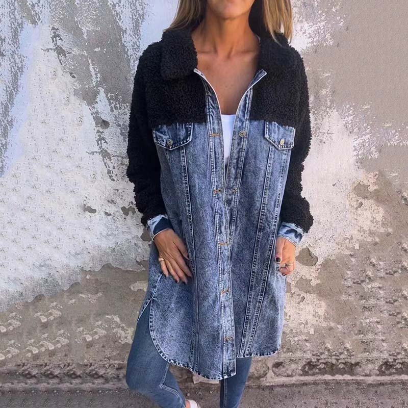 Lange denim jas voor dames