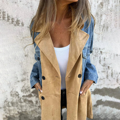 Trenchcoat Denim Met Steekwerk - StudioMarella