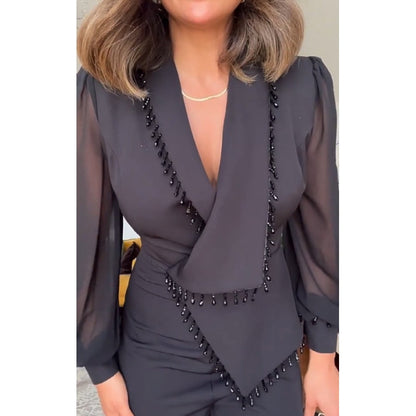 Dames Blazer Set Klassieke Stijl Elegante Pasvorm
